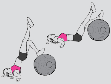 Single Leg Swiss Ball Hips Raises