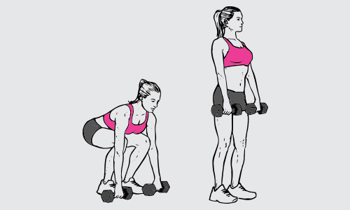 Dumbbell deadlifts