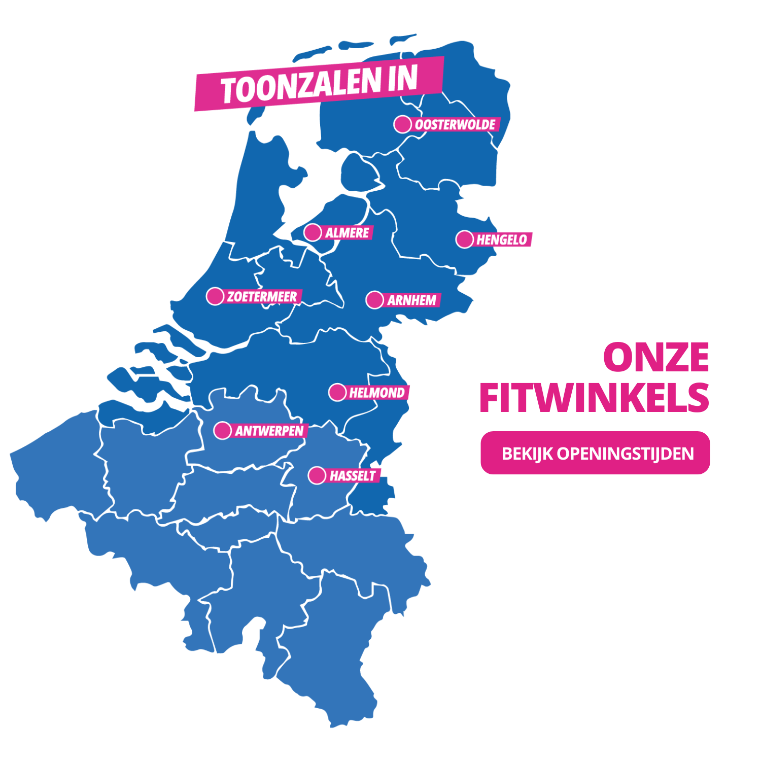 Landkaart Nederland en België