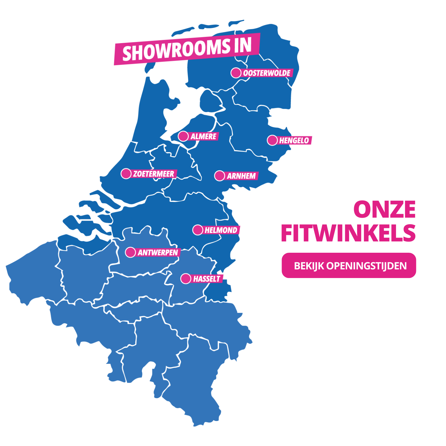 Landkaart Nederland en België