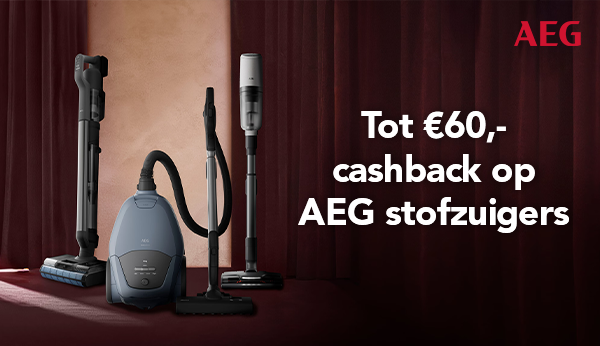 Krijg tot € 60 cashback bij aankoop van een AEG stofzuiger 