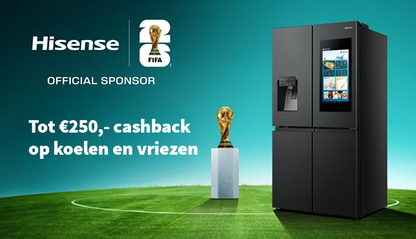 Krijg cashback op jouw nieuwe Hisense koelkast
